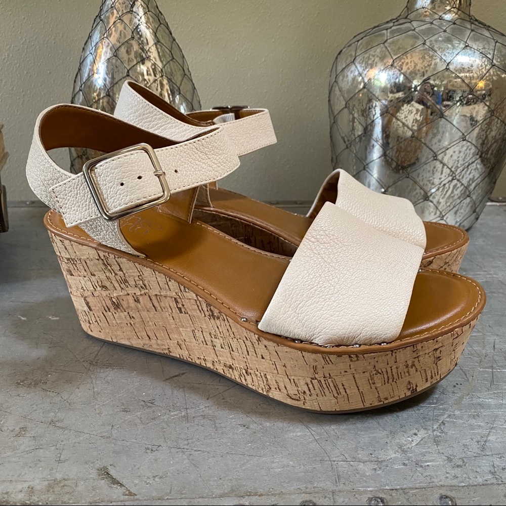Franco Sarto Leather Wedge Sandal